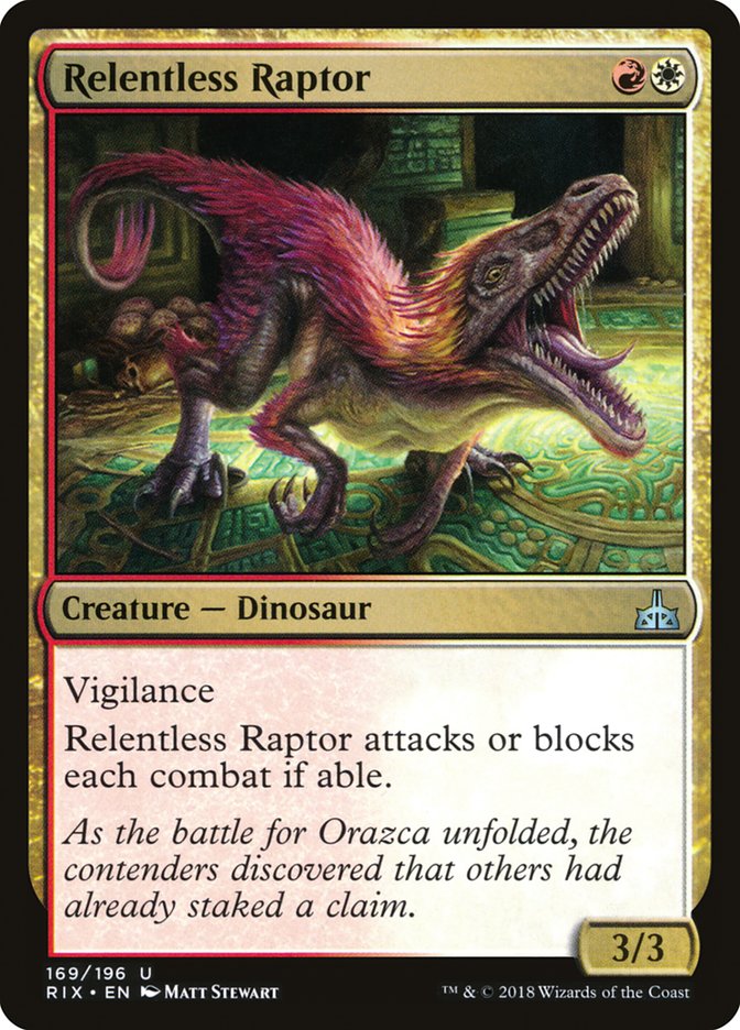 Relentless Raptor [Rivals of Ixalan] | L.A. Mood Comics and Games