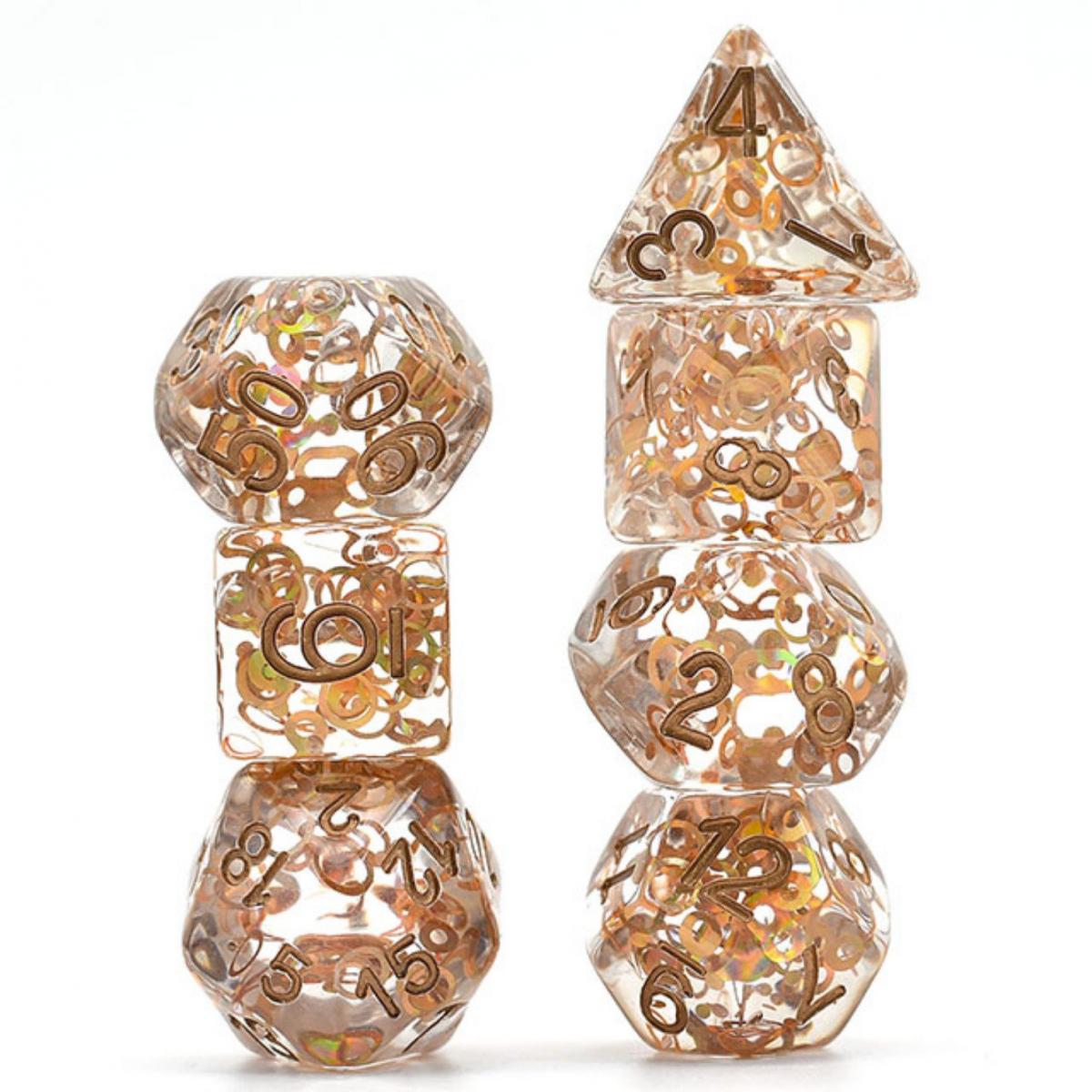 RPG Dice Set - Copper Foil Fragment Filled | L.A. Mood Comics and Games