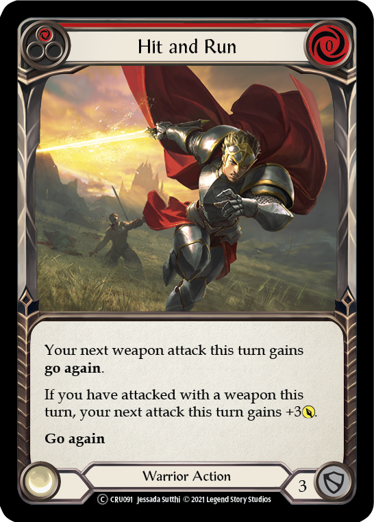 Hit and Run (Red) [U-CRU091] (Crucible of War Unlimited)  Unlimited Rainbow Foil | L.A. Mood Comics and Games