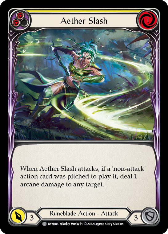 Aether Slash (Yellow) [DYN183] (Dynasty)  Rainbow Foil | L.A. Mood Comics and Games