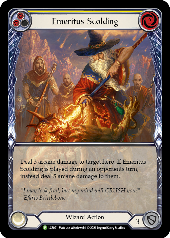 Emeritus Scolding (Yellow Extended Art) [LGS091] (Promo)  Rainbow Foil | L.A. Mood Comics and Games