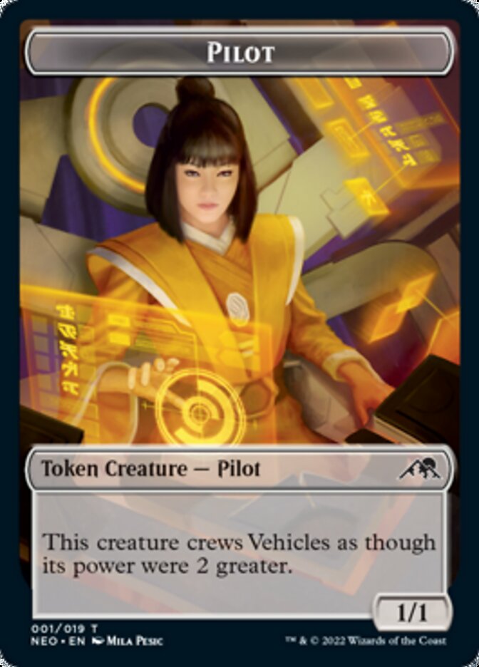 Myr // Pilot Double-Sided Token [Kamigawa: Neon Dynasty Commander Tokens] | L.A. Mood Comics and Games