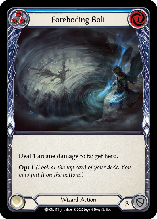 Foreboding Bolt (Blue) [CRU170] (Crucible of War)  1st Edition Normal | L.A. Mood Comics and Games
