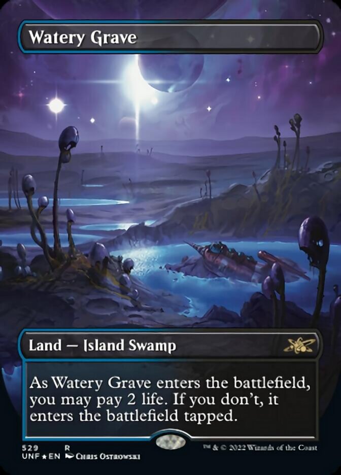 Watery Grave (Borderless) (Galaxy Foil) [Unfinity] | L.A. Mood Comics and Games