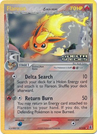 Flareon (5/113) (Delta Species) (Stamped) [EX: Delta Species] | L.A. Mood Comics and Games