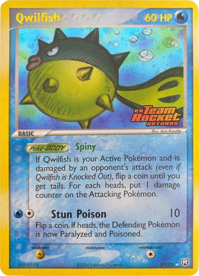 Qwilfish (27/109) (Stamped) [EX: Team Rocket Returns] | L.A. Mood Comics and Games