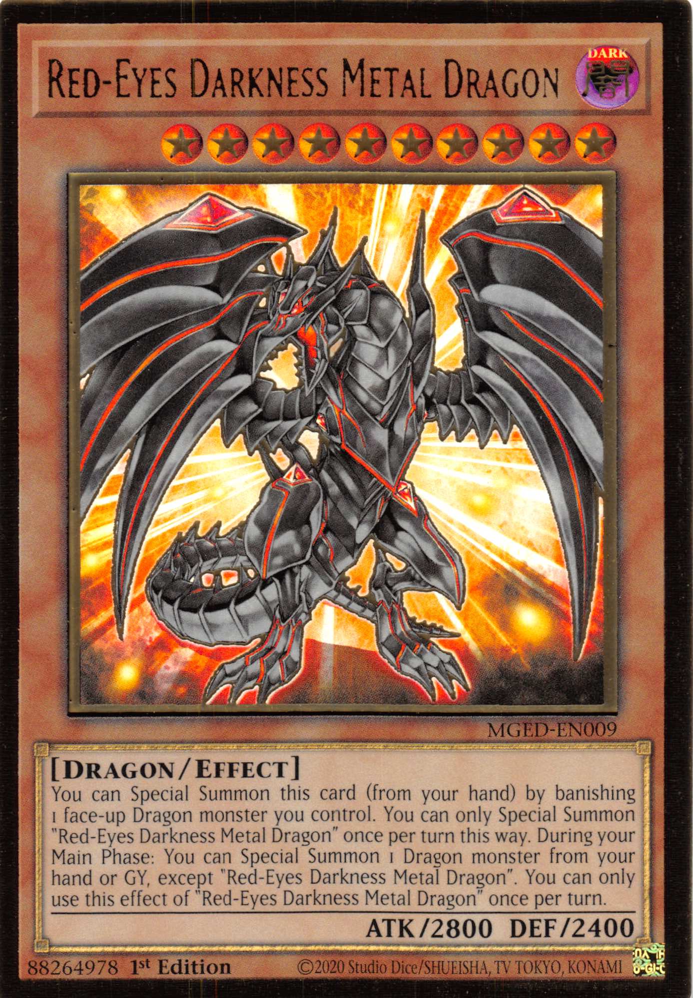 Red-Eyes Darkness Metal Dragon [MGED-EN009] Gold Rare | L.A. Mood Comics and Games