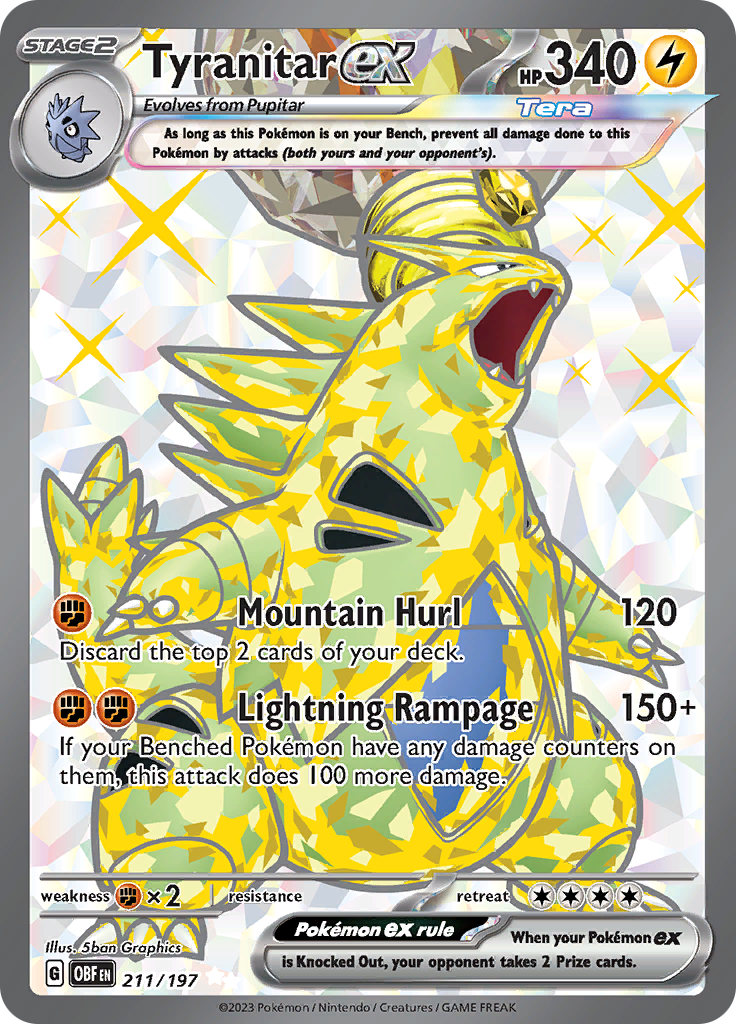 Tyranitar ex (211/197) [Scarlet & Violet: Obsidian Flames] | L.A. Mood Comics and Games