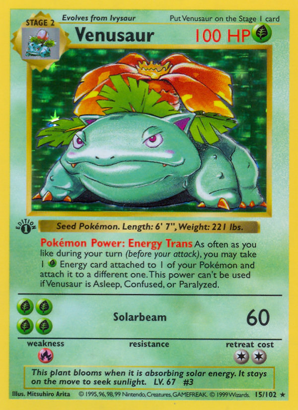 Venusaur (15/102) (Shadowless) [Base Set 1st Edition] | L.A. Mood Comics and Games