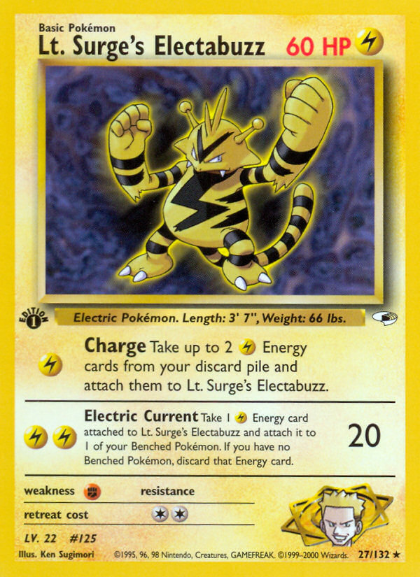 Lt. Surge's Electabuzz (27/132) [Gym Heroes 1st Edition] | L.A. Mood Comics and Games