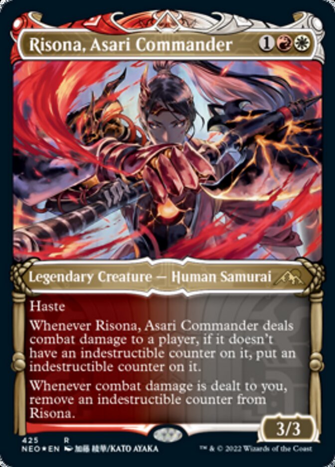 Risona, Asari Commander (Showcase) (Foil Etched) [Kamigawa: Neon Dynasty] | L.A. Mood Comics and Games
