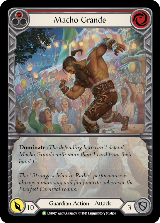 Macho Grande (Red) [LGS087] (Promo)  Rainbow Foil | L.A. Mood Comics and Games