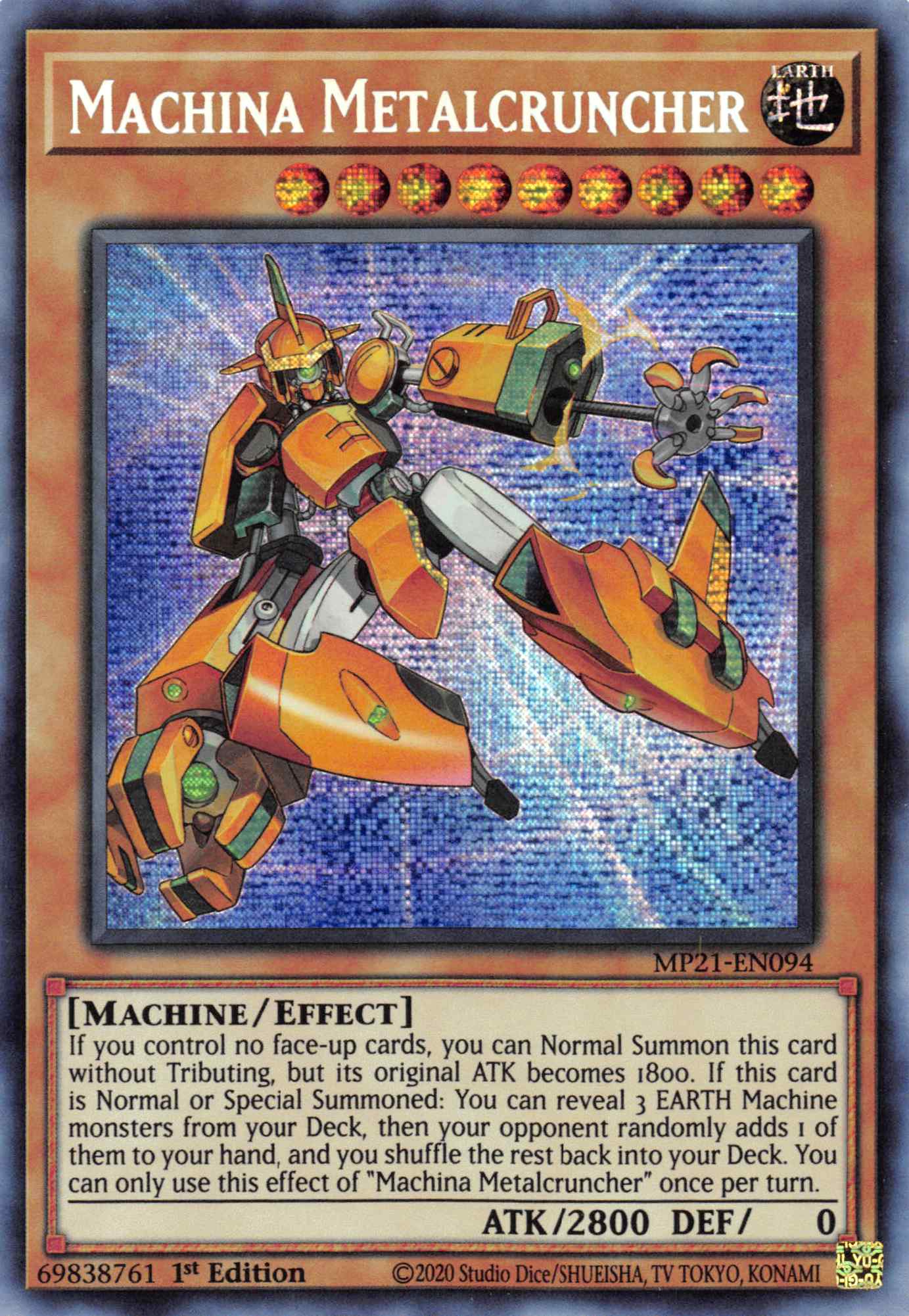 Machina Metalcruncher [MP21-EN094] Prismatic Secret Rare | L.A. Mood Comics and Games