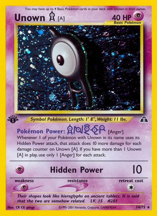 Unown [A] (14/75) [Neo Discovery 1st Edition] | L.A. Mood Comics and Games