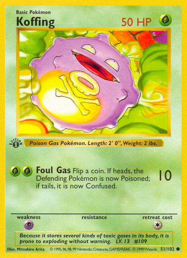 Koffing (51/102) (Shadowless) [Base Set 1st Edition] | L.A. Mood Comics and Games