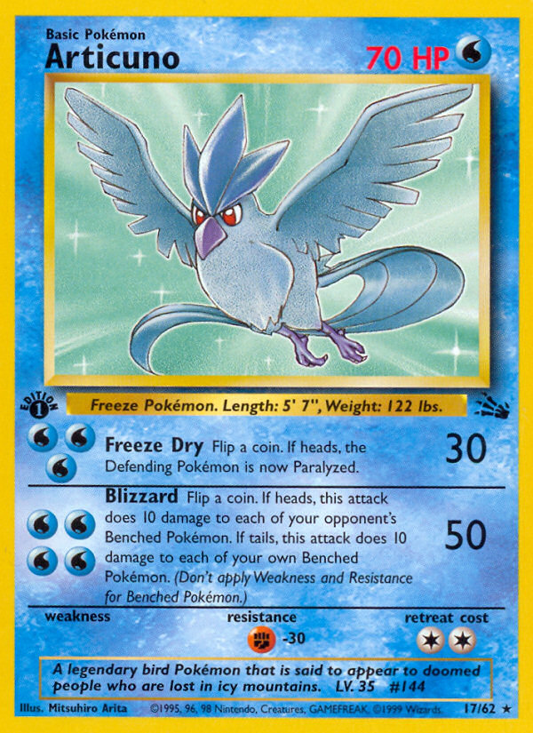 Articuno (17/62) [Fossil 1st Edition] | L.A. Mood Comics and Games