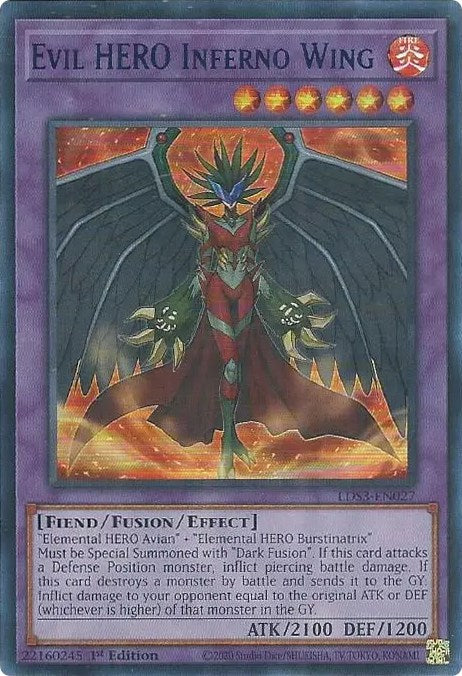 Evil HERO Inferno Wing (Blue) [LDS3-EN027] Ultra Rare | L.A. Mood Comics and Games