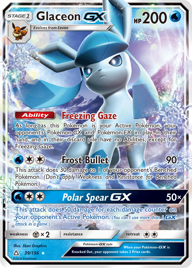 Glaceon GX (39/156) [Sun & Moon: Ultra Prism] | L.A. Mood Comics and Games