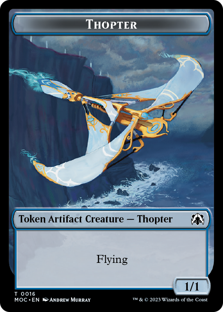 Thopter // Gold Double-Sided Token [March of the Machine Commander Tokens] | L.A. Mood Comics and Games