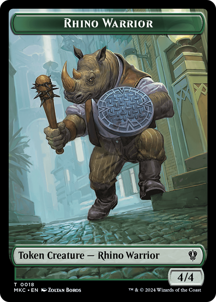 Thopter // Rhino Warrior Double-Sided Token [Murders at Karlov Manor Commander Tokens] | L.A. Mood Comics and Games