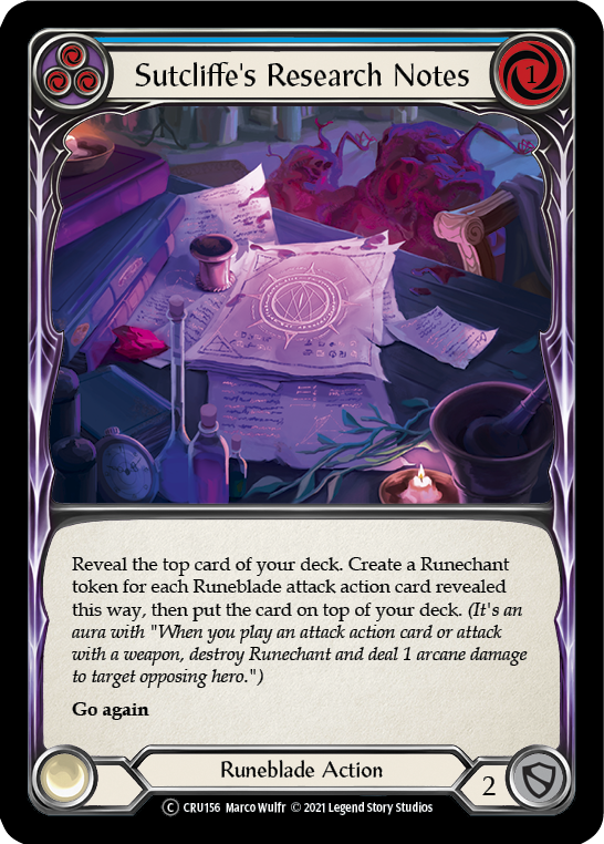 Sutcliffe's Research Notes (Blue) [U-CRU156] (Crucible of War Unlimited)  Unlimited Normal | L.A. Mood Comics and Games