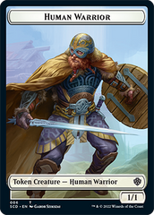 Saproling // Human Warrior Double-Sided Token [Starter Commander Decks] | L.A. Mood Comics and Games