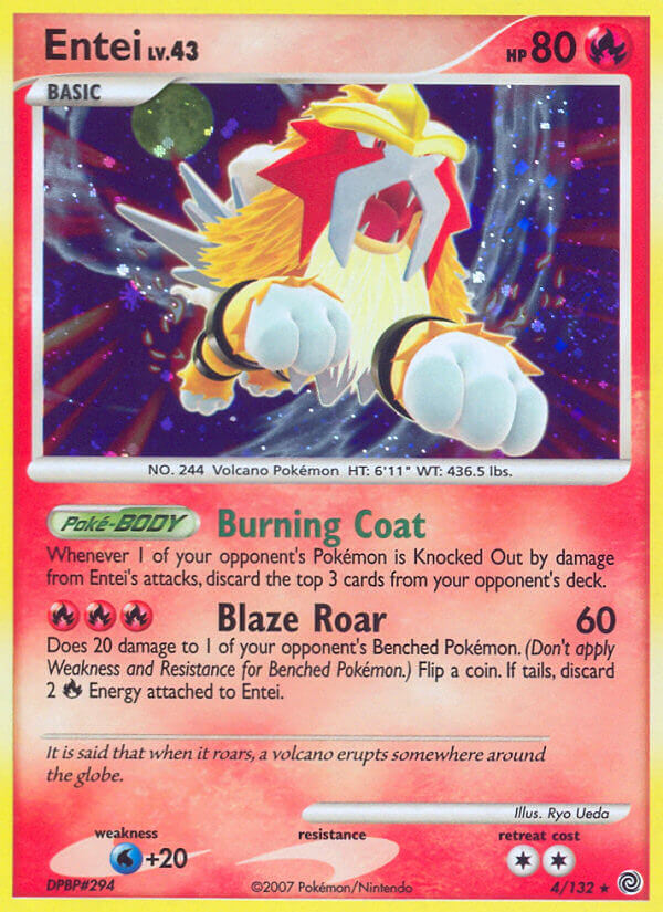 Entei (4/132) (Cracked Ice Holo) [Diamond & Pearl: Secret Wonders] | L.A. Mood Comics and Games