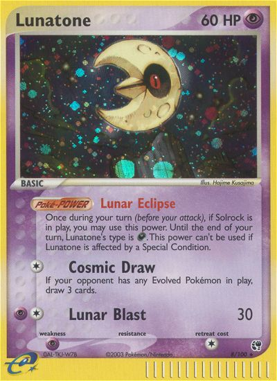 Lunatone (8/100) [EX: Sandstorm] | L.A. Mood Comics and Games