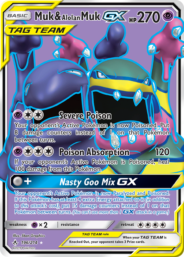 Muk & Alolan Muk GX (196/214) [Sun & Moon: Unbroken Bonds] | L.A. Mood Comics and Games