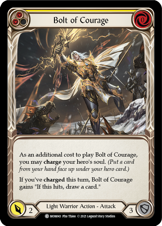 Bolt of Courage (Yellow) [MON043] (Monarch)  1st Edition Normal | L.A. Mood Comics and Games