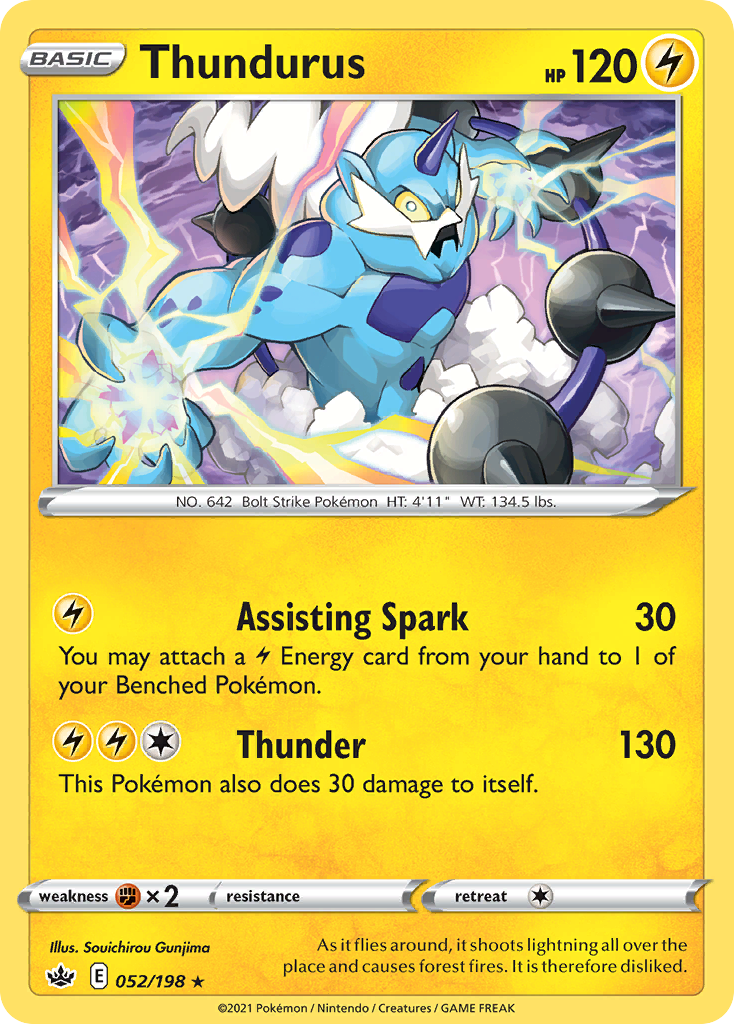 Thundurus (052/198) (Theme Deck Exclusive) [Sword & Shield: Chilling Reign] | L.A. Mood Comics and Games