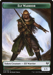 Elemental // Elf Warrior Double-Sided Token [Kaldheim Commander Tokens] | L.A. Mood Comics and Games