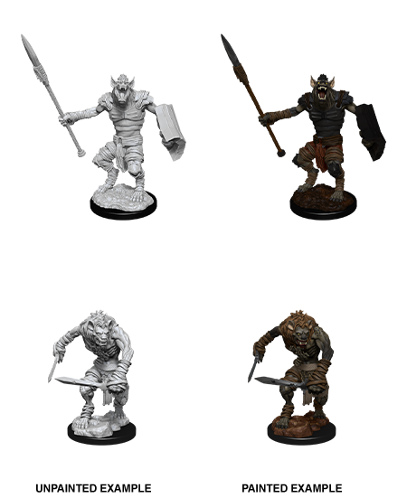 D&D Unpainted Miniatures - Gnoll & Gnoll Flesh Gnawer | L.A. Mood Comics and Games