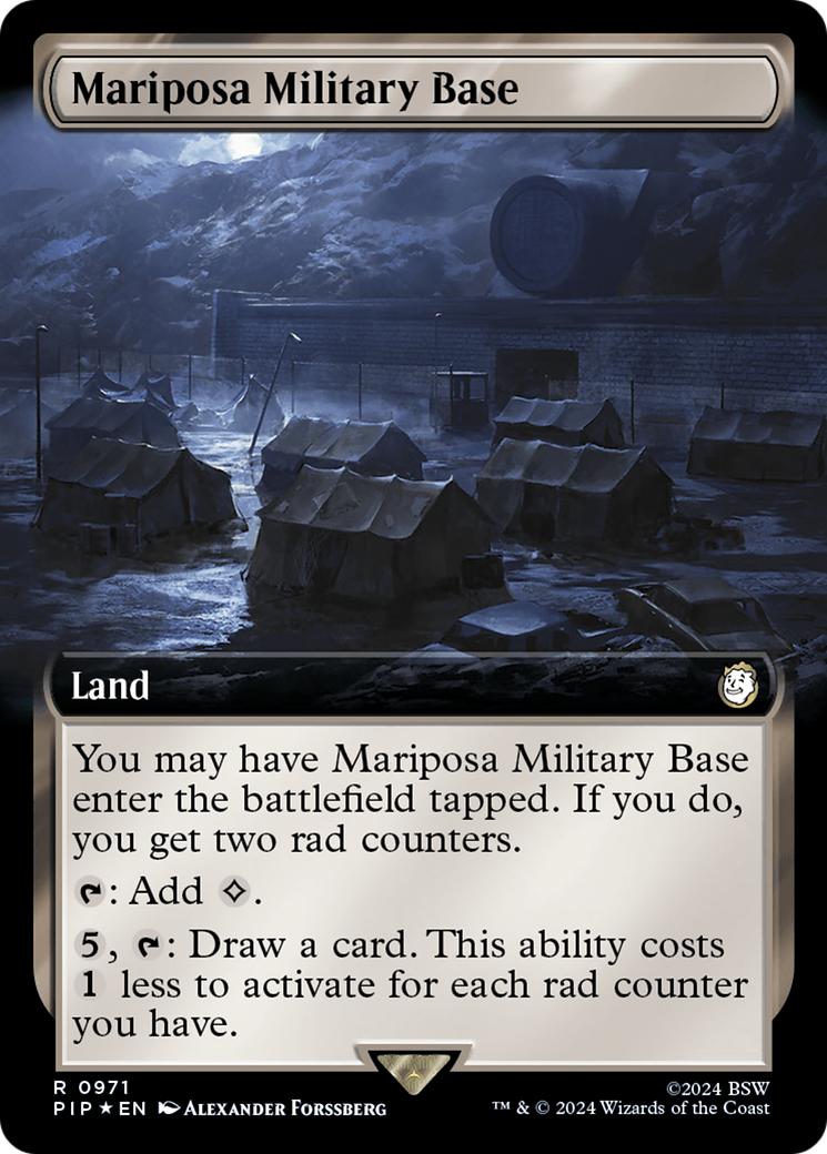 Mariposa Military Base (Extended Art) (Surge Foil) [Fallout] | L.A. Mood Comics and Games