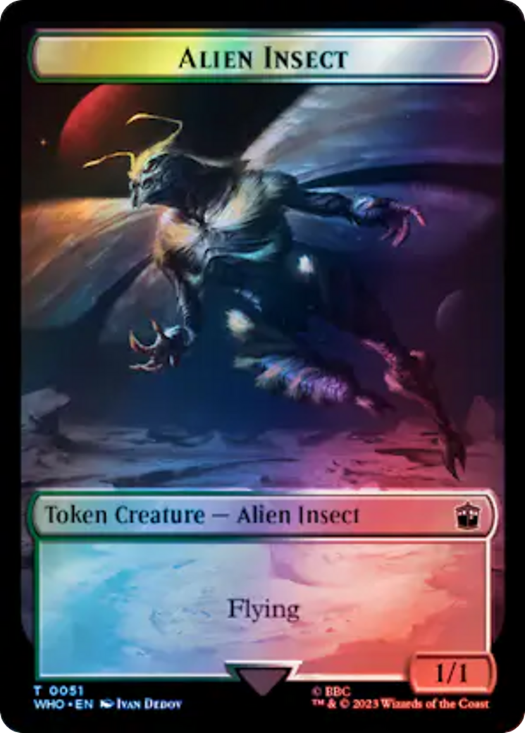 Alien Angel // Alien Insect Double-Sided Token (Surge Foil) [Doctor Who Tokens] | L.A. Mood Comics and Games