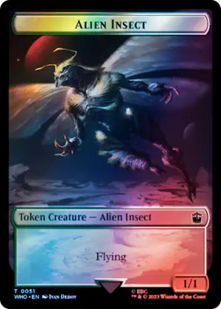 Soldier // Alien Insect Double-Sided Token (Surge Foil) [Doctor Who Tokens] | L.A. Mood Comics and Games