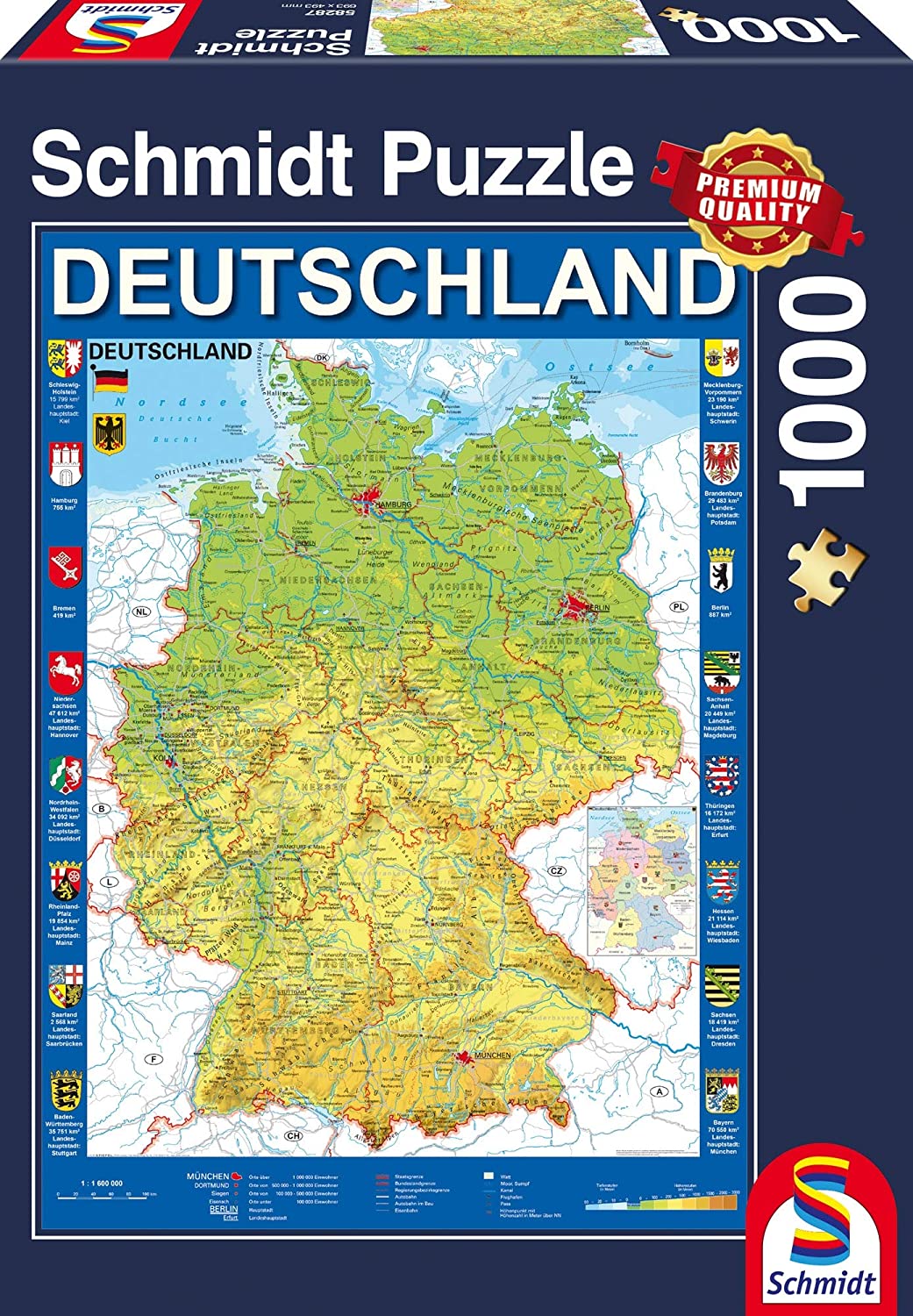 Puzzle: 1000 Map of Germany | L.A. Mood Comics and Games