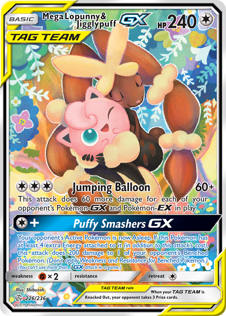 Mega Lopunny & Jigglypuff GX (226/236) [Sun & Moon: Cosmic Eclipse] | L.A. Mood Comics and Games