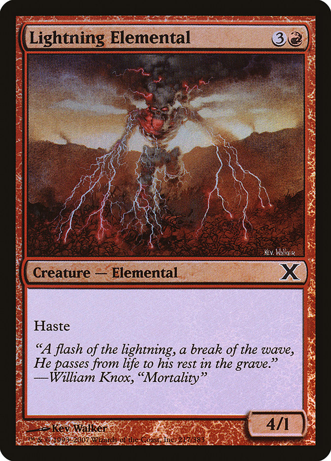 Lightning Elemental (Premium Foil) [Tenth Edition] | L.A. Mood Comics and Games