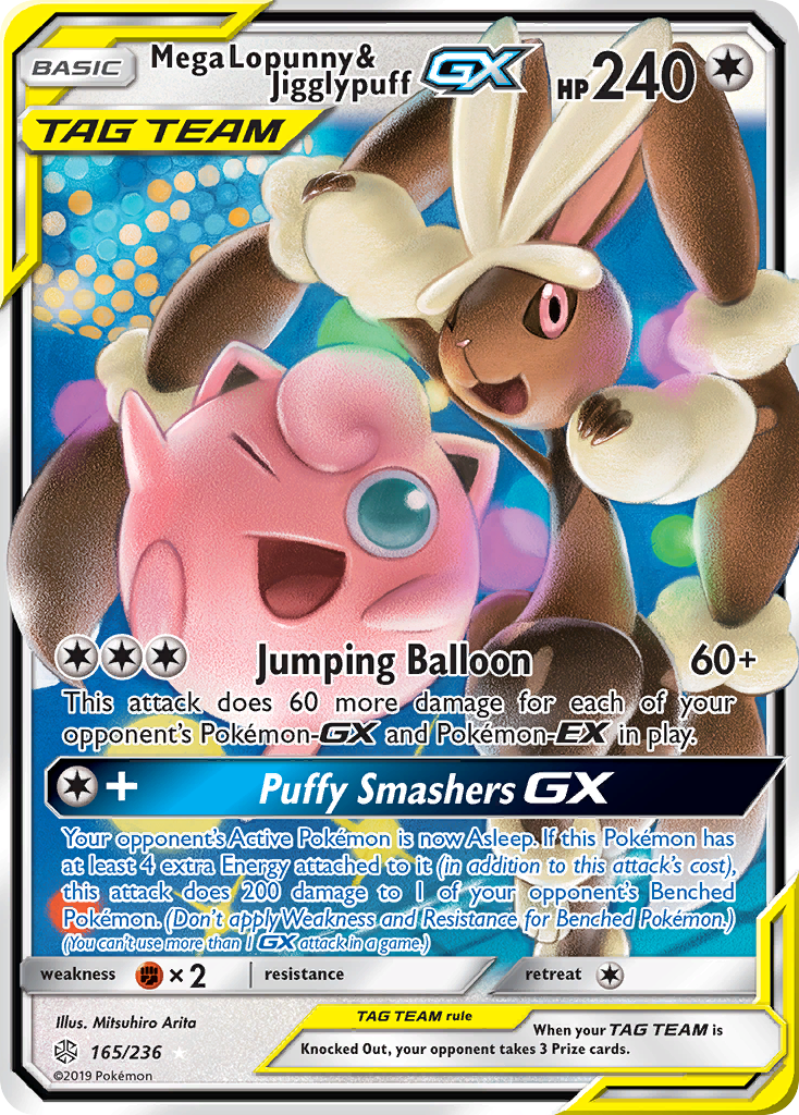 Mega Lopunny & Jigglypuff GX (165/236) [Sun & Moon: Cosmic Eclipse] | L.A. Mood Comics and Games