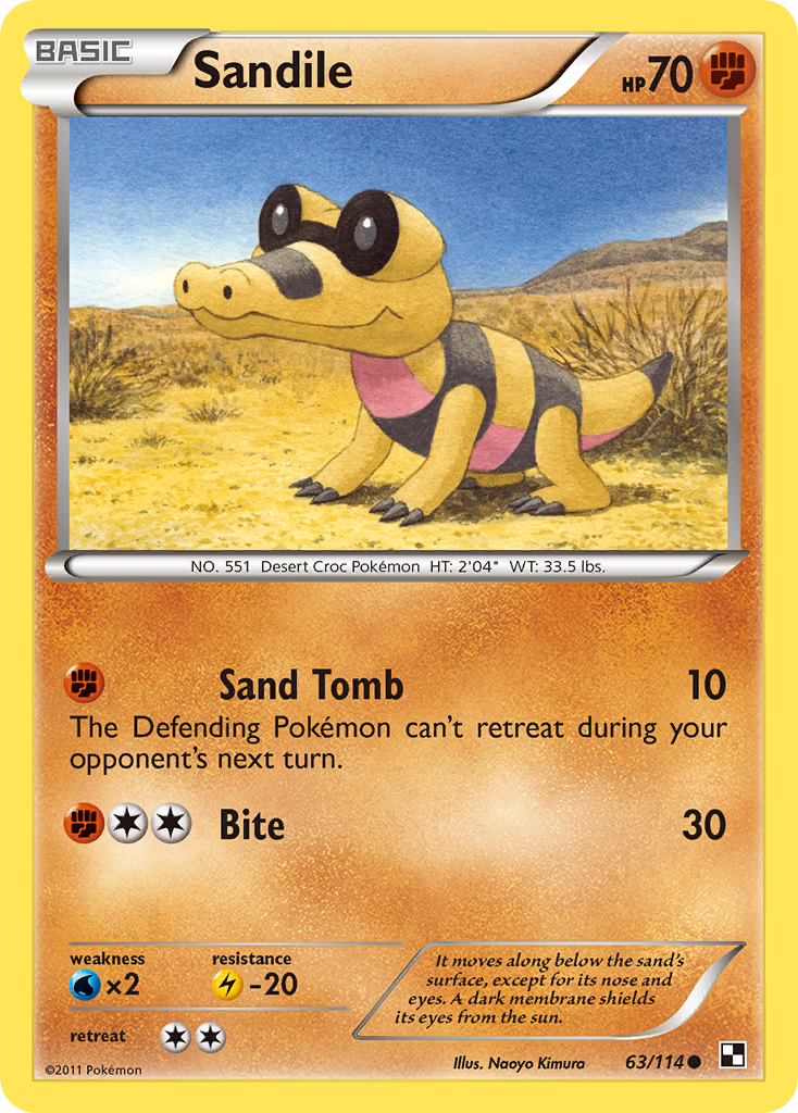 Sandile (63/114) [Black & White: Base Set] | L.A. Mood Comics and Games