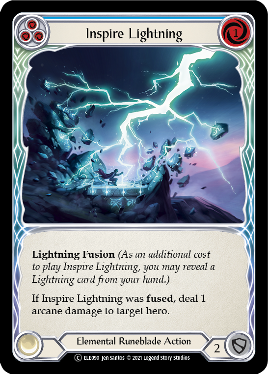 Inspire Lightning (Blue) [U-ELE090] (Tales of Aria Unlimited)  Unlimited Rainbow Foil | L.A. Mood Comics and Games