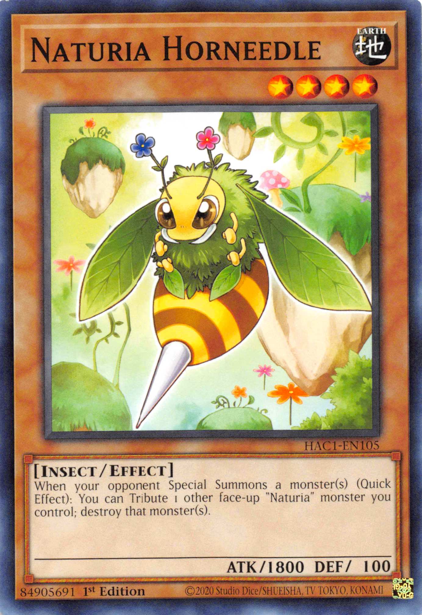 Naturia Horneedle (Duel Terminal) [HAC1-EN105] Parallel Rare | L.A. Mood Comics and Games