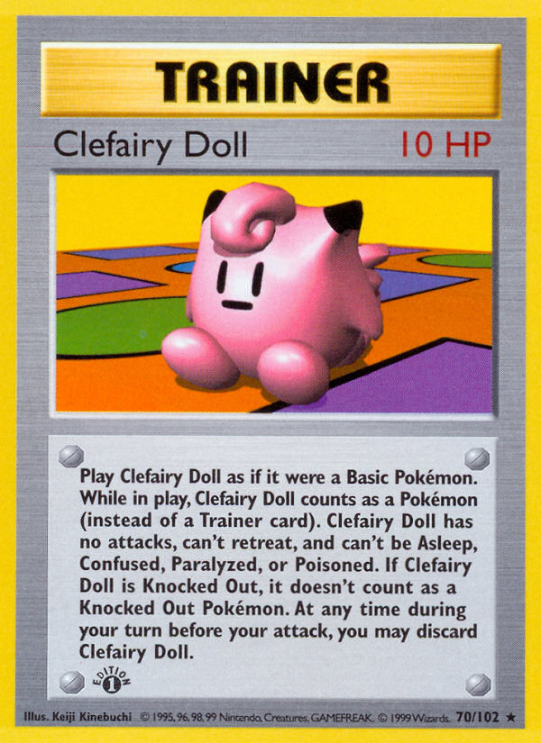 Clefairy Doll (70/102) (Shadowless) [Base Set 1st Edition] | L.A. Mood Comics and Games