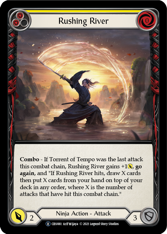 Rushing River (Yellow) [U-CRU061] (Crucible of War Unlimited)  Unlimited Rainbow Foil | L.A. Mood Comics and Games