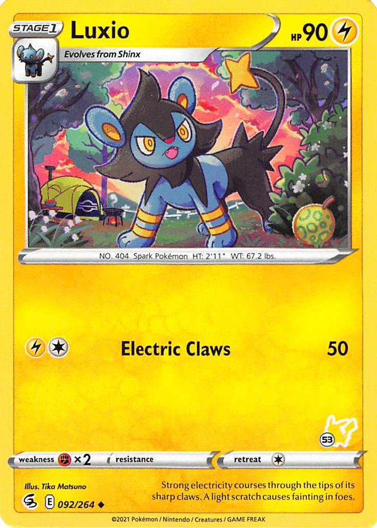 Luxio (092/264) (Pikachu Stamp #53) [Battle Academy 2022] | L.A. Mood Comics and Games