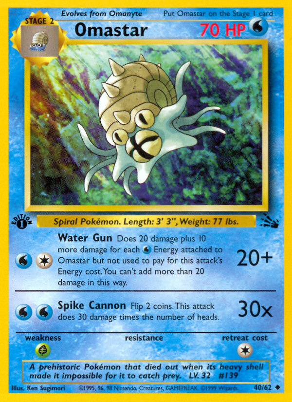 Omastar (40/62) [Fossil 1st Edition] | L.A. Mood Comics and Games