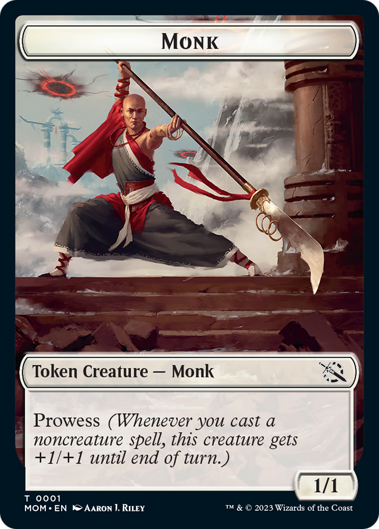 Monk // Knight Double-Sided Token [March of the Machine Tokens] | L.A. Mood Comics and Games