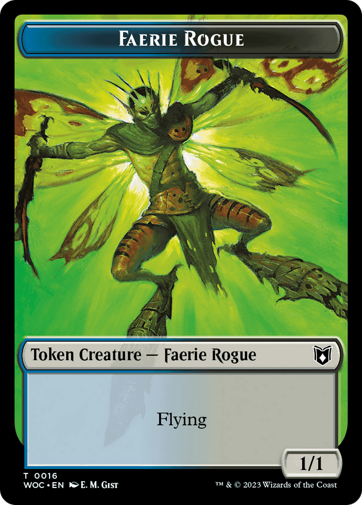 Faerie Rogue // Faerie (0016) Double-Sided Token [Wilds of Eldraine Commander Tokens] | L.A. Mood Comics and Games