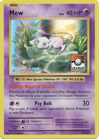 Mew (53/108) (League Promo 2nd Place) [XY: Evolutions] | L.A. Mood Comics and Games